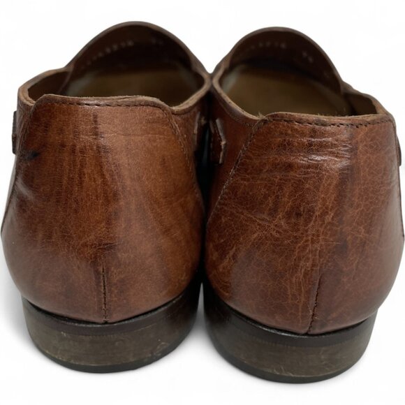 Stanley Blacker Vintage Loafer Italy Brown Leather Dress Shoes Men's 7.5 M - Picture 6 of 9